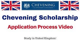 Chevening Scholarship Application Process Video  UK Government Scholarship [upl. by Marie313]