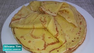 Receta de CREPES PANQUEQUES CASEROS finos y tiernos 🥞 Masa para panqueques [upl. by Meara]