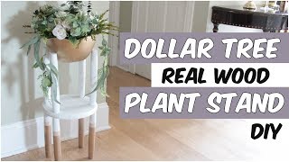 DOLLAR TREE PLANT STAND DIY REAL WOOD [upl. by Eneleuqcaj527]