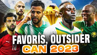 🏆CAN 2023  MES 5 FAVORIS 5 SURPRISES❗COTE DIVOIRE ALGERIE SENEGAL MAROC CONGO CEST PARTI🔥🎉 [upl. by Elaen]