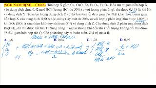 Hỗn hợp X gồm Cu CuO Fe Fe2O3 Fe3O4 Hòa tan m gam hỗn hợp X vào dung dịch chứa 042 mol HCl [upl. by Maroj391]