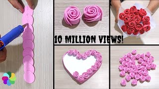 2 Amazing Trick For Easy Rose Flower Making DIY Wall Hanging Time saving Hack Valentines Day Gift [upl. by Alitha]