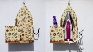 DIY Wall Mounted Iron Stand From Cardboard  DIY Tempat Setrika Dinding [upl. by Varian285]