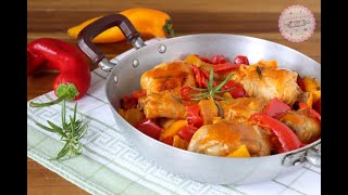 POLLO CON PEPERONI IN PADELLA la ricetta semplice e perfetta [upl. by Eimas]