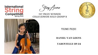 Yumi Fujii Cello Group B 1st Prize  Daniel Van Goens Tarentelle Op 24 [upl. by Bogart]