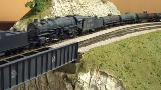 Gary Schraders 2 Rail O Scale Train Layout  ATSF Santa Fe Tank Train [upl. by Katherine]