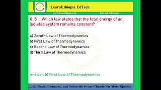 Chemical Thermodynamics  Model Exit Exam Questions for Chemistry Exit Exam [upl. by Gradey]