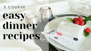 3 COURSE VALENTINES DINNER  EASY RECIPES  FESTIVE TABLESCAPE IDEA [upl. by Livesay]