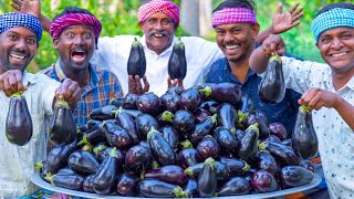 BIG BRINJAL  Fried Baingan Recipe  Brinjal Tawa Fry Recipe Cooking in Village  Eggplant Recipe [upl. by Ardnoid]