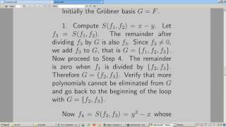 Lecture 7 Grobner bases  The Buchbergers Algorithm [upl. by Elvera636]