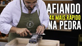 Como AFIAR e AMOLAR uma faca PROFISSIONAL na PEDRA  sem a chaira [upl. by Dnomasor252]