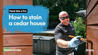 Paint like a Pro  How to stain a cedar house [upl. by Ydnyc215]