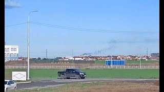 Ukrainian Drones Hit Taganrog Air Base  Smoke Seen Over the Runway [upl. by Retnyw947]