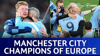 EPIC FULL TIME SCENES as Manchester City win the UEFA Champions League 🏆 BLUE MOON RISING 🔵 [upl. by Yerok]