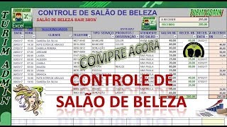 PLANILHA DE CONTROLE DE SALÃO DE BELEZA AGENDA E FINANÇAS  R 5000 [upl. by Ateekal]