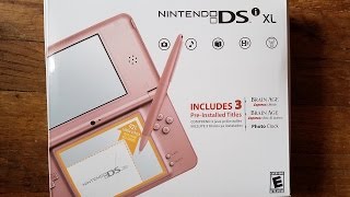 Metallic rose Nintendo DSi XL unboxing [upl. by Aicella]