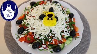 Bulgarischer Schopska Salat  Balkan Salat  Шопска салат  Sommersalat [upl. by Conyers530]