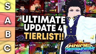 The ULTIMATE Update 4 Unit Tier List In Anime Defenders [upl. by Ahsiad955]