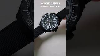 AQUATICO SUPER MARINE TITANIUM PVD BLACK FORGED CARBON DIAL AND BEZEL INLAY watch watches [upl. by Boulanger]