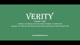 verity Pronounce verity with Meaning Phonetic Synonyms and Sentence Examples [upl. by Yand996]