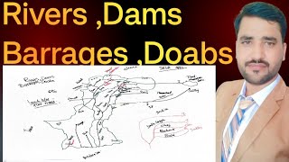 Rivers Dams Barrages and Doab in Pakistan  Complete Detail in one video  smart learn [upl. by Klapp]