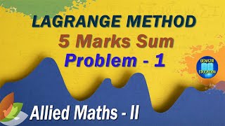 Allied Maths 2  Lagrange Method  Benazir Education [upl. by Royall]