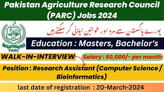 How to Apply for PARC Jobs 2024 as a Research Assistant  Complete Registration Process [upl. by Thanh]