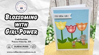 Crafting A Cute You Grow Girl Card with Spring Vibes Using lawnfawn [upl. by Pryor281]