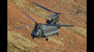 3 SHIP CHINOOK MACH LOOP  12092024  1X RAF AND 2 X US ARMY NIGHSTALKERS ON A VERY RARE VISIT [upl. by Notlek]