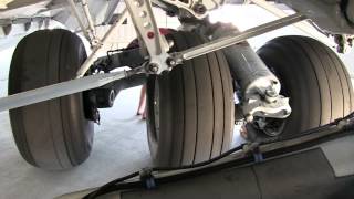 CloseUp Look At The Main Landing Gear And WheelWell Of A Boeing C17 Globemaster III [upl. by Barnebas305]