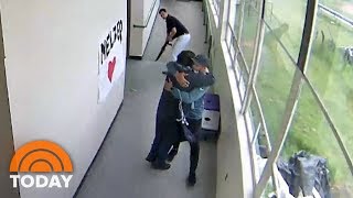 Video Shows Coach Disarming And Then Hugging Student At High School  TODAY [upl. by Ahsienyt]