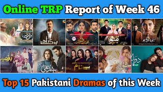 Online TRP Report of Week 46  Top 15 Pakistani Dramas of this Week [upl. by Issie]