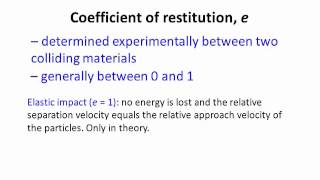 Dynamics Lecture 21 Impact Coefficient of restitution [upl. by Ledif]