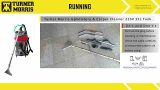 Turner Morris Upholstery amp Carpet Cleaner 220V 35L Tank [upl. by Auos]