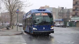 2016 New Flyer XN40 673 on the Bx19 at Southern Blvd and 180th Street [upl. by Sone]