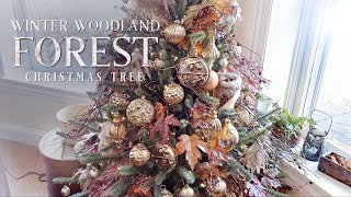 Christmas Tree Decorating Idea  Winter Woodland Forest Christmas Tree With Owls  Rustic Decor [upl. by Amary432]