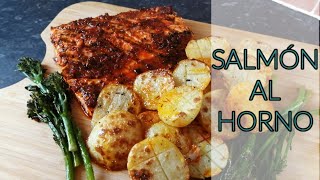 SALMON AL HORNO CON PATATAS  SALMÓN MARINADO  RECETA FÁCIL [upl. by Ahsata346]