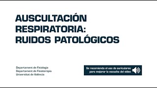 Auscultación respiratoria ruidos patológicos [upl. by Ariamoy625]