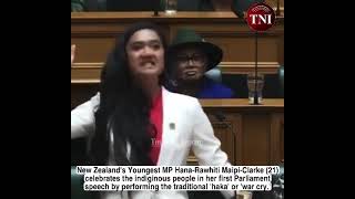 🔴 New Zealands Youngest MP HanaRawhiti MaipiClarke performs haka in Parliament [upl. by Ahselyt824]