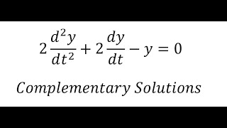 Calculus Help Complementary Solutions  2 d2 ydt2 2 dydty0  Techniques [upl. by Lemmor247]