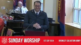 Bromley Temple Salvation Army  Sunday Blessing  1st September 2024 [upl. by Aminta959]