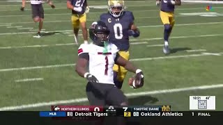 NIU football uses luck of the Irish to defeat Notre Dame [upl. by Ehttam647]