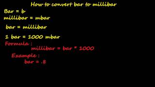 how to convert bar to millibar  pressure converter [upl. by Mcdougall]