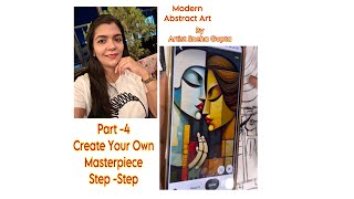 Modern Abstract Art Painting step by step Create your own masterpiece with me [upl. by Fulviah]