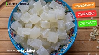 Homemade Turkish Delight with Elderflower  Delicious and Super Easy Lokum Recipe [upl. by Corney]