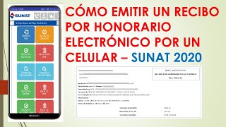 Como emitir un recibo por honorario electronico 2020  Por celular [upl. by Yelda430]