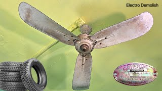 89 Years Old Italian Queen 👸 MARELLI AC 48Inch Type quotC 1935 Antique Ceiling Fan vs Car Tyre 🤑 [upl. by Pinchas]