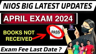 Nios april exam 2024 Exam Fees Last Date   SOLVED TMA  Books Not Received 100 pass [upl. by Nairad]