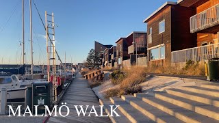 🇸🇪 Malmö Sweden Walking Tour  Sunset Walk in Limhamn 4K HDR 60fps Binaural ASMR [upl. by Hplodur]