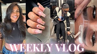 HIGH maintenance vlog ♡ hair cut brow lamination lash extensions nail appointment waxing [upl. by Virgy]